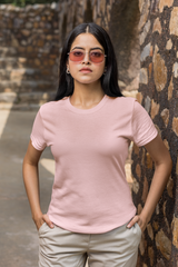 Premium Half Sleeve T-shirt in Light Baby Pink