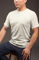 Unisex Off White 100% Cotton T-Shirt – Bio-Washed | 180 GSM | Regular Fit